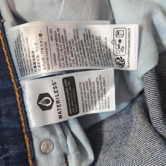 Levi's 505 Regular Fit Dark Wash Blue Jeans - Picture 4 of 6